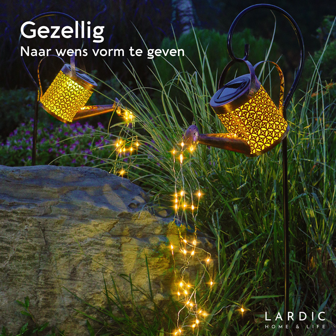 Lardic® Solar Watering Can Garden Lamp with Ground Spike