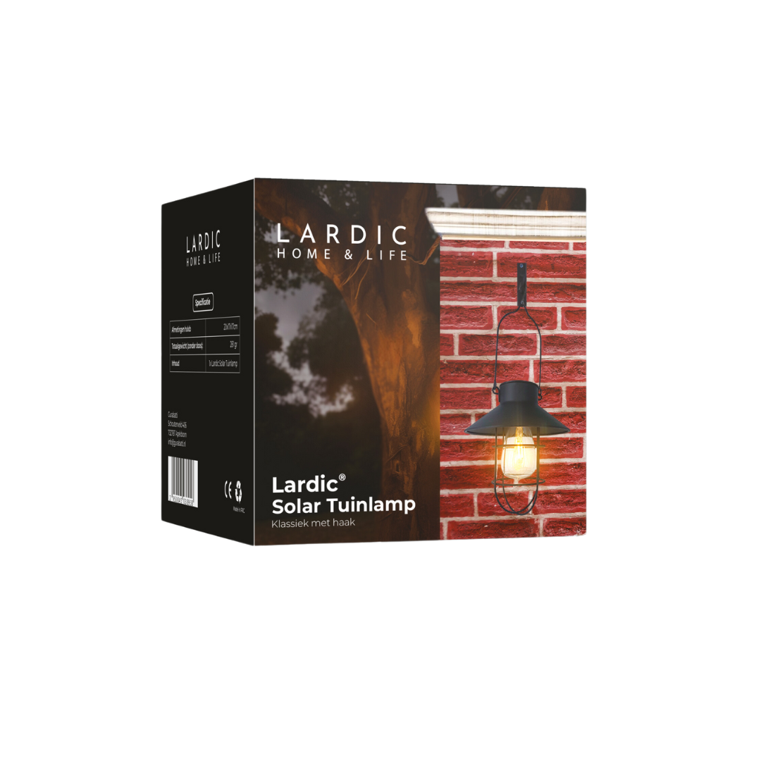 Lardic Solar Garden Lamp - Wall Lamp Black