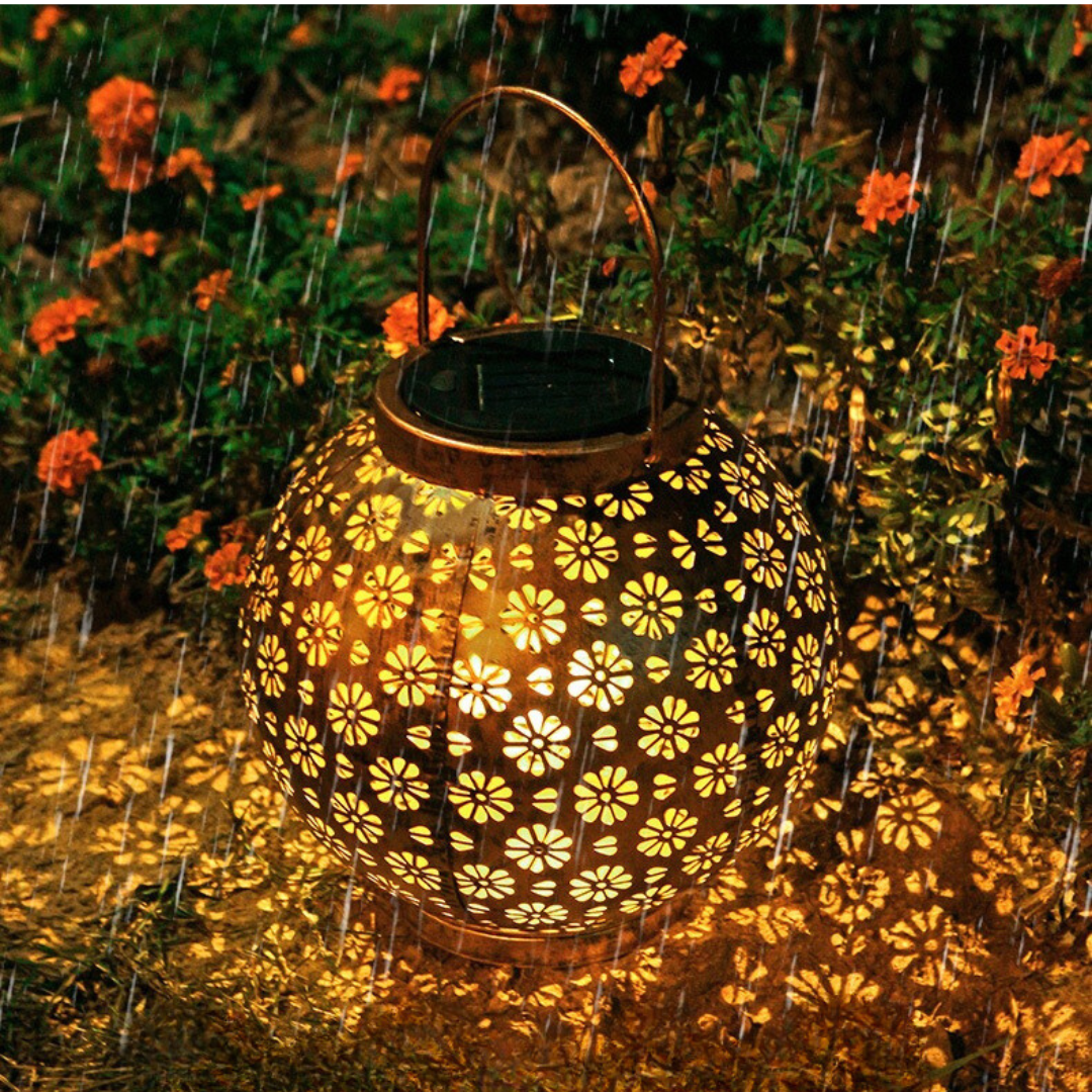 Lardic Solar Garden Lamp – Bronze colored metal - Floral motifs
