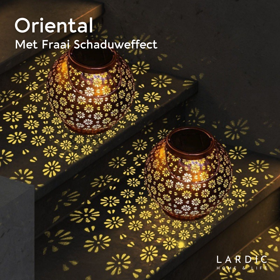 Lardic Solar Garden Lamp – Bronze colored metal - Floral motifs