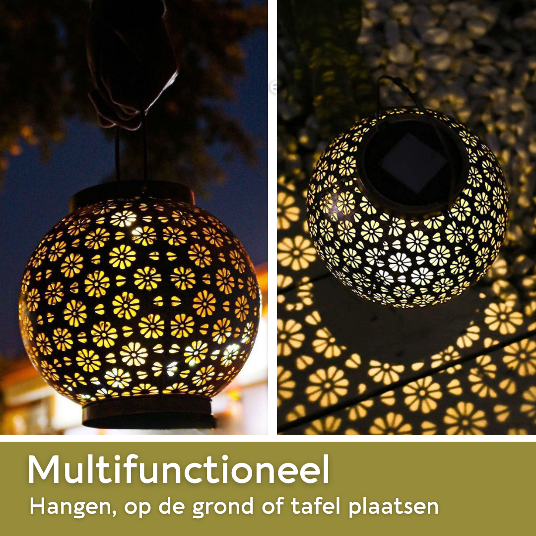 Lardic Solar Garden Lamp – Bronze colored metal - Floral motifs