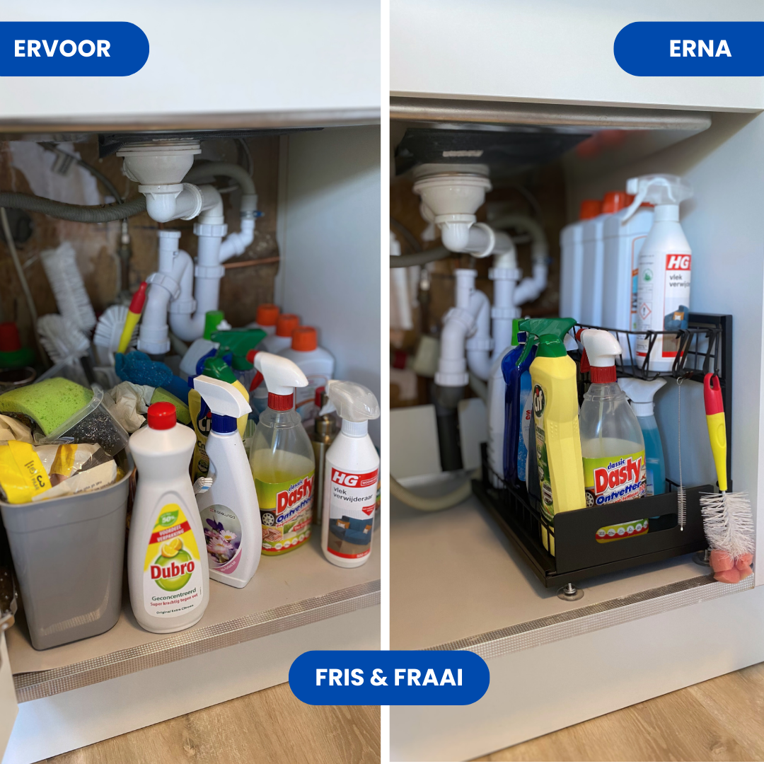 Lardic® Sink Cabinet Organizer - Extendable - Height adjustable from 29-36 cm