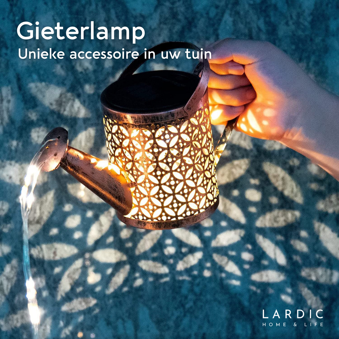 Lardic® Solar Watering Can Garden Lamp with Ground Spike