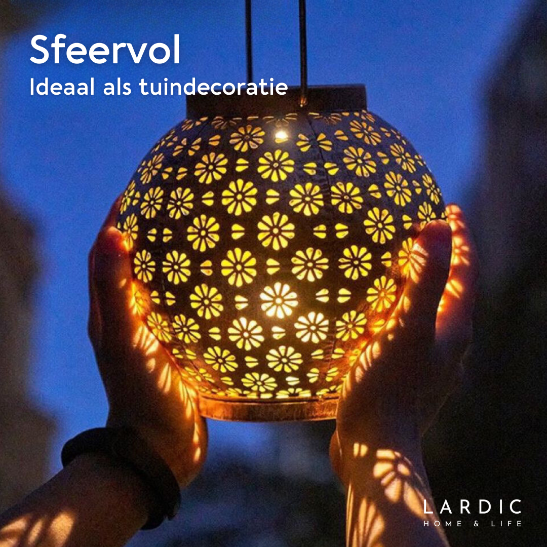 Lardic Solar Garden Lamp – Bronze colored metal - Floral motifs