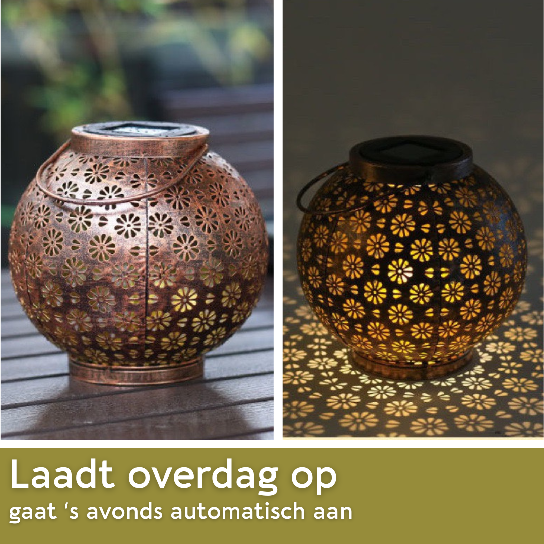 Lardic Solar Garden Lamp – Bronze colored metal - Floral motifs