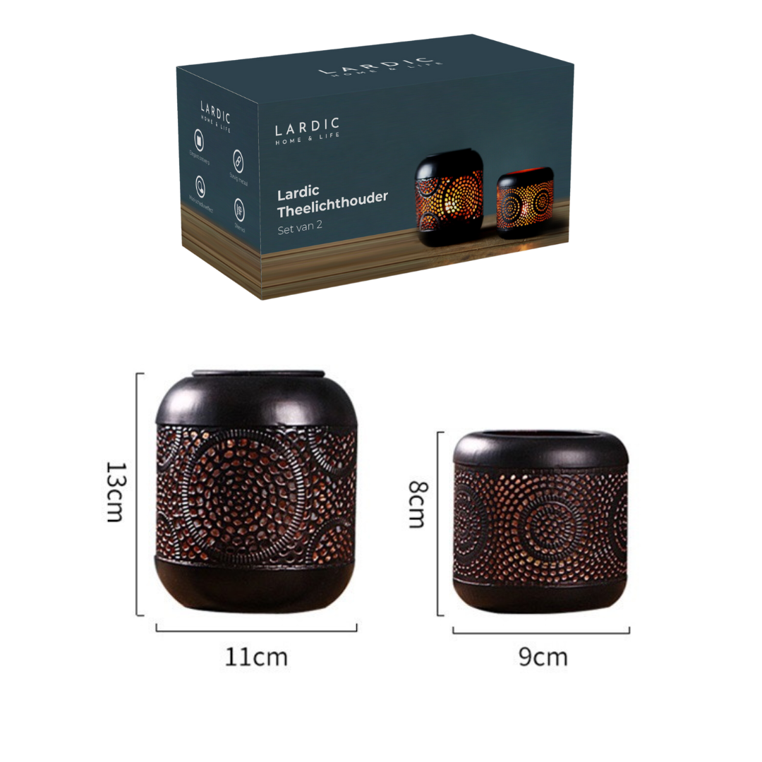 Lardic® Candle Holder - Tea Light Holder - Tea Light Holder - Set of 2