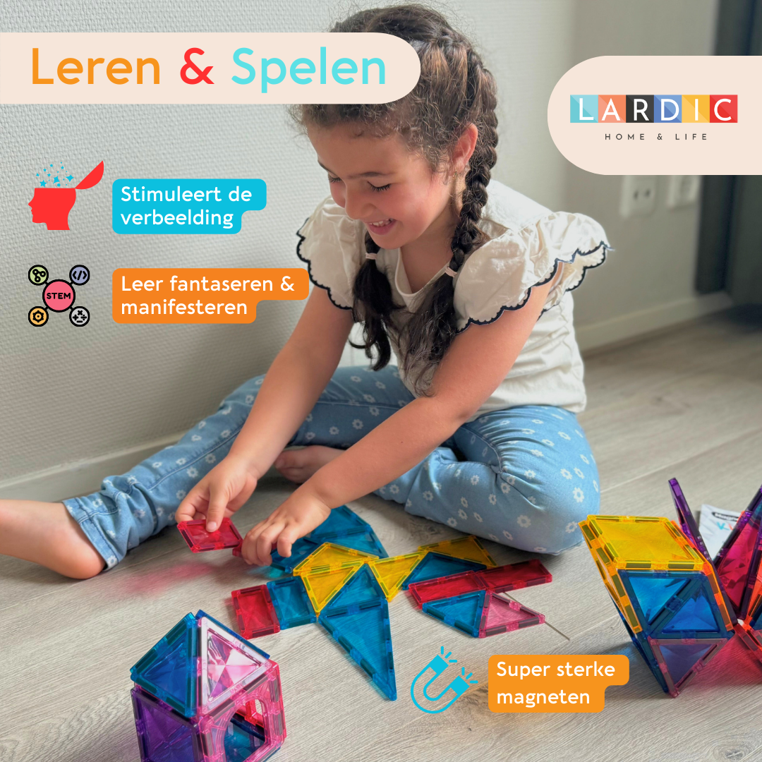 Lardic® Magnetisch Speelgoed – Magnetische Fliesen – 100 Stück