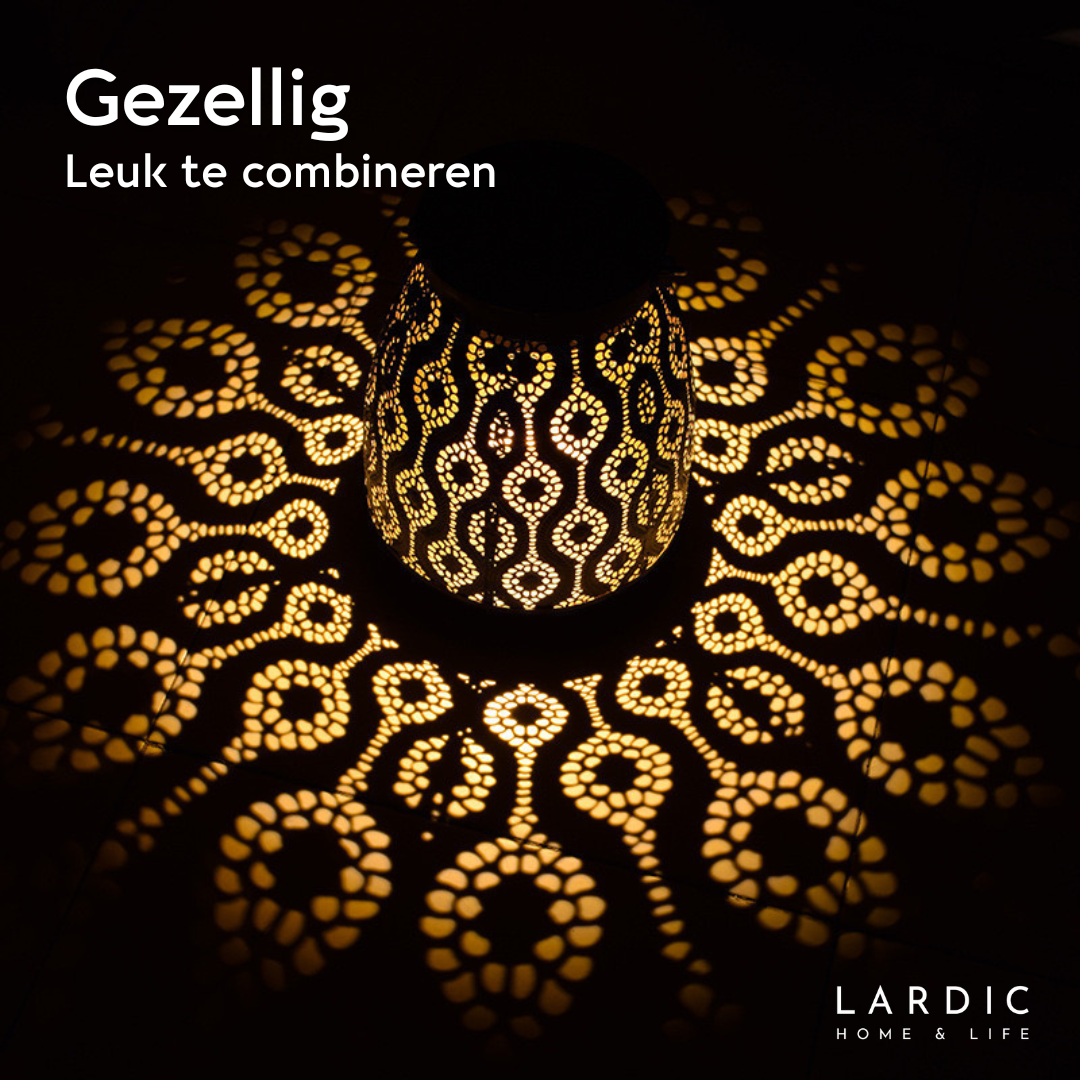 Lardic® Solar Garden Lamp on solar energy - Table lamp Black