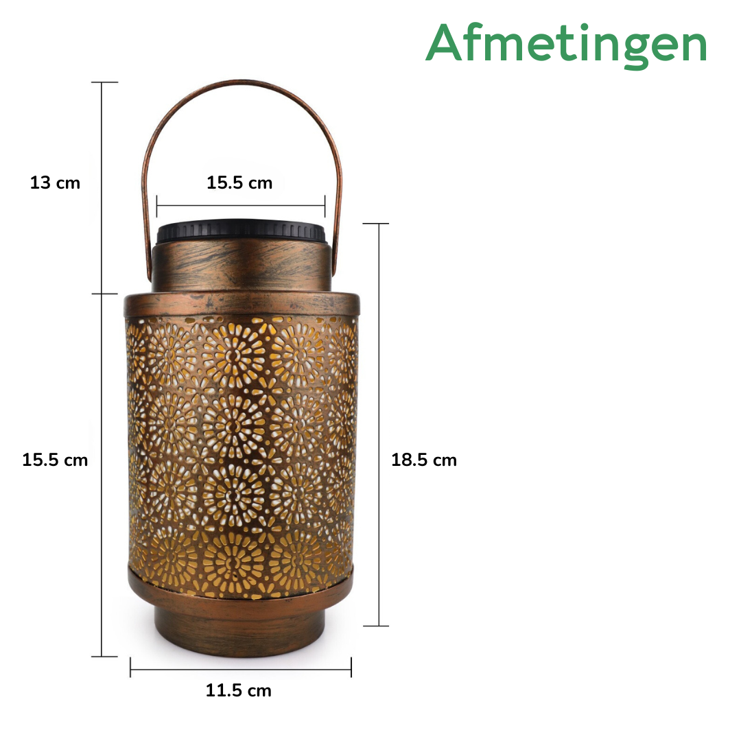 Lardic Solar Tuinlamp 2 stuks – Solar Tuinverlichting op zonne energie - Brons kleurig metaal – Tafellamp - Buitenlamp – Led buitenverlichting met sensor - Tuinfontein - Tuinfakkel / Tuinsteker / Tuinlantaarn - Sfeerverlichting - Voor buiten