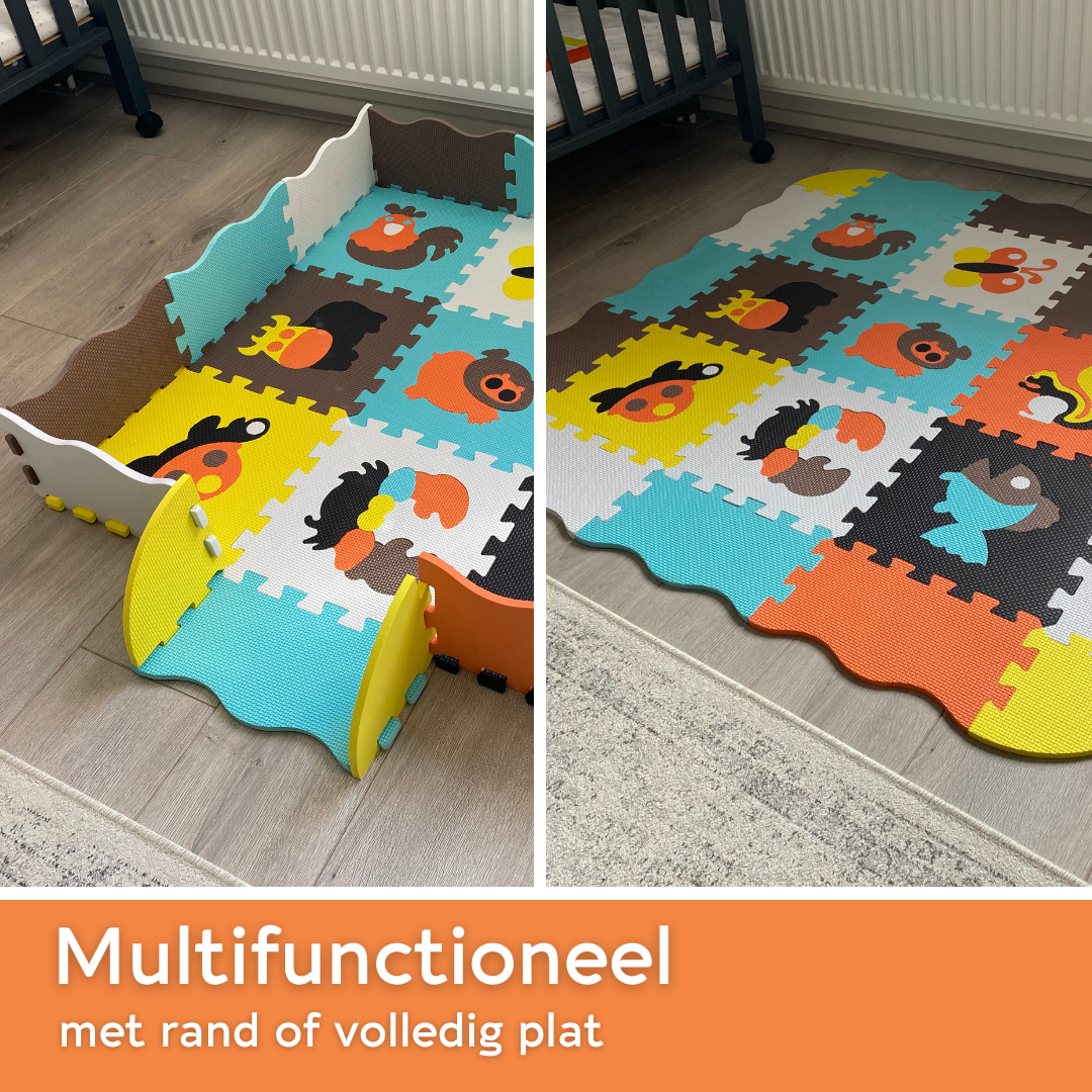 Lardic Playmat - Puzzle mat - Foam play mat - 90 x 90 cm - Including storage bag