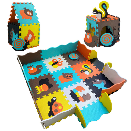 Lardic Speelmat – Puzzelmat – Schaumstoff-Speelkleed – 90 x 90 cm – inklusive Opbergtas