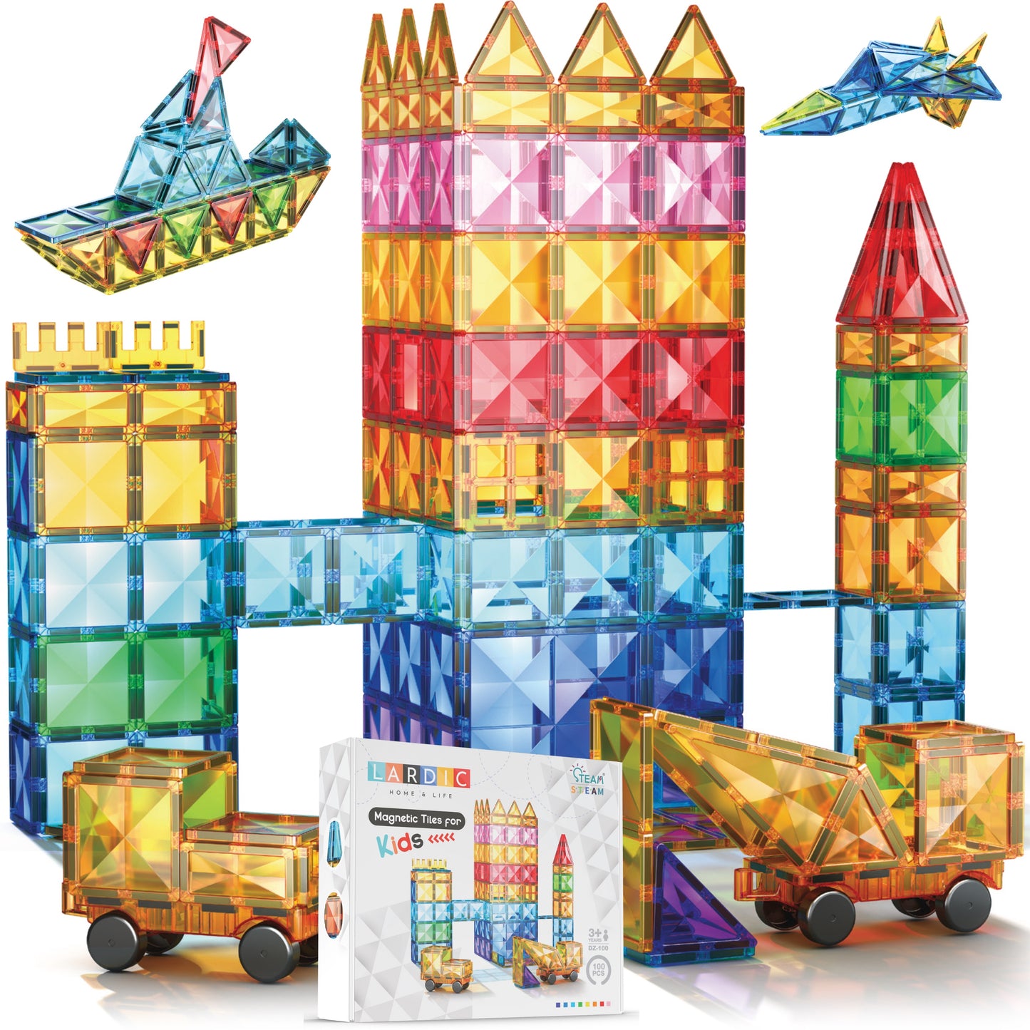 Lardic® Magnetisch Speelgoed – Magnetische Fliesen – 100 Stück