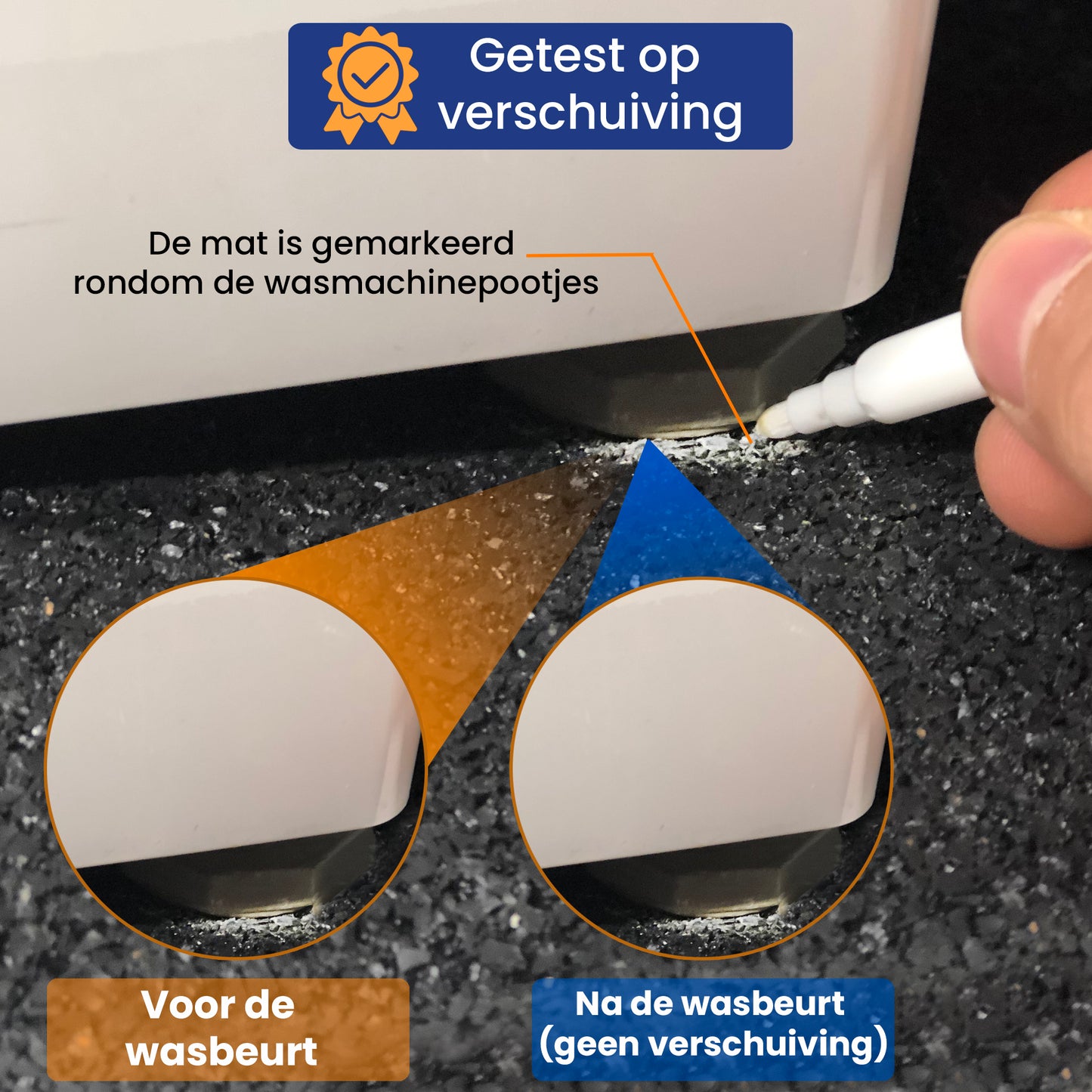 Lardic Anti Trillingsmat Wasmachine en Wasdroger - 61 x 61 CM (8MM Dik) - Geluidsdempende Antislip Mat - Rubber Mat Trillingsdempers