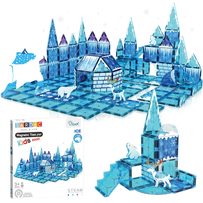 Lardic - Magnetisch Speelgoed Frozen Ice Set - Magnetic Tiles - Bouwspeelgoed - Bouwblokken - Magneten Speelgoed - Magnetische Tegels - Magna - Bouwstenen - Montessori Speelgoed - Educatief Constructie Speelgoed