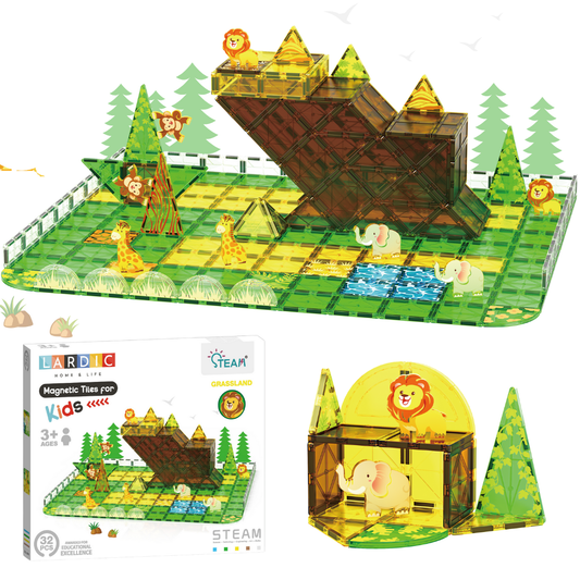 Lardic - Magnetisch Speelgoed Dierentuin Set - Magnetic Tiles - Bouwspeelgoed - Bouwblokken - Magneten Speelgoed