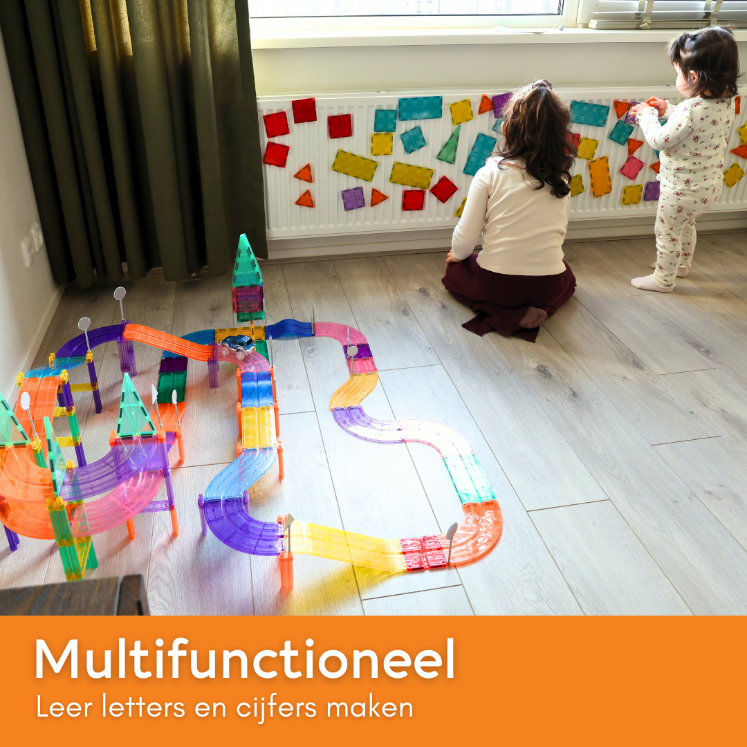 Lardic Magnetisch Speelgoed Racebaan - 145 Stuks - Magnetic Tiles - Bouwspeelgoed - Bouwblokken - Magna - Magneten Speelgoed - Magnetische Tegels - Bouwstenen - Montessori Speelgoed - Educatief Speelgoed