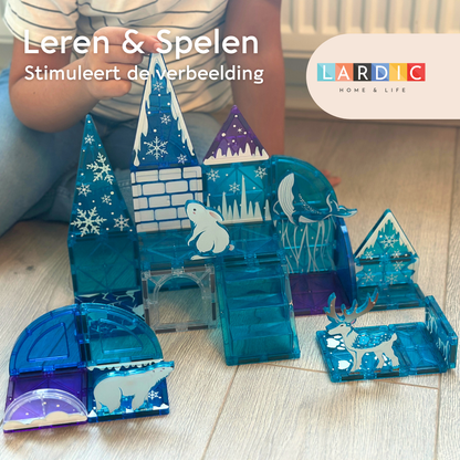 Lardic - Magnetisch Speelgoed Frozen Ice Set - Magnetic Tiles - Bouwspeelgoed - Bouwblokken - Magneten Speelgoed - Magnetische Tegels - Magna - Bouwstenen - Montessori Speelgoed - Educatief Constructie Speelgoed
