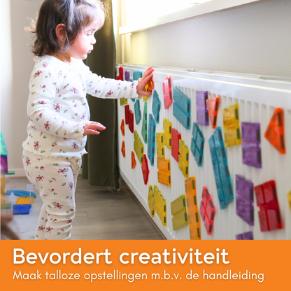 Lardic Magnetisch Speelgoed Racebaan - 145 Stuks - Magnetic Tiles - Bouwspeelgoed - Bouwblokken - Magna - Magneten Speelgoed - Magnetische Tegels - Bouwstenen - Montessori Speelgoed - Educatief Speelgoed