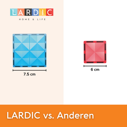 Lardic - Magnetisch Speelgoed Bouwplaats Set - Magnetic Tiles - Bouwspeelgoed - Bouwblokken - Magneten Speelgoed - Magnetische Tegels - Magna - Bouwstenen - Montessori Speelgoed - Educatief Constructie Speelgoed