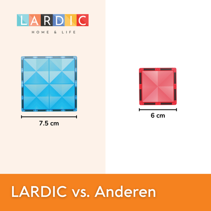 Lardic - Magnetisch Speelgoed Dino - Magnetic Tiles - Bouwspeelgoed - Bouwblokken - Magneten Speelgoed - Magnetische Tegels - Magna - Bouwstenen - Montessori Speelgoed - Mind Educatief Constructie Speelgoed