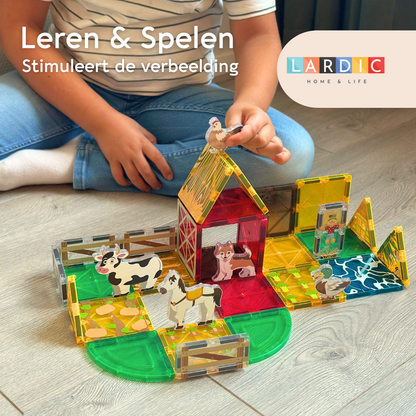 Lardic - Magnetisch Speelgoed Boerderij Set/Farm - 32 stuks - Magnetic Tiles - Bouwspeelgoed - Bouwblokken - Magneten Speelgoed - Magnetische Tegels