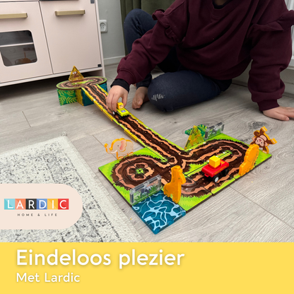 Lardic Magnetisch Speelgoed Dierentuin Racebaan - Magnetic Tiles - Bouwspeelgoed - Bouwblokken - Magna - Magneten Speelgoed - Magnetische Tegels - Bouwstenen - Montessori Speelgoed - Mind Educatief Speelgoed - Jongens & Meisjes