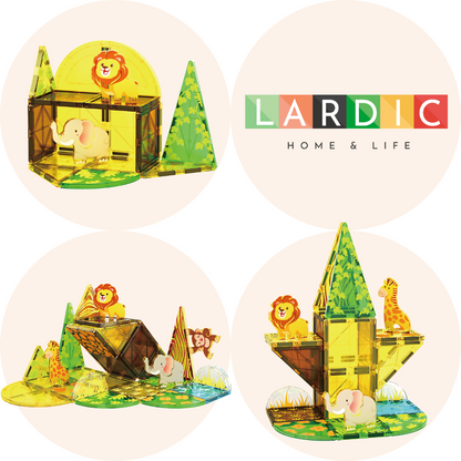 Lardic - Magnetisch Speelgoed Dierentuin Set - Magnetic Tiles - Bouwspeelgoed - Bouwblokken - Magneten Speelgoed