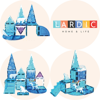 Lardic - Magnetisch Speelgoed Frozen Ice Set - Magnetic Tiles - Bouwspeelgoed - Bouwblokken - Magneten Speelgoed - Magnetische Tegels - Magna - Bouwstenen - Montessori Speelgoed - Educatief Constructie Speelgoed