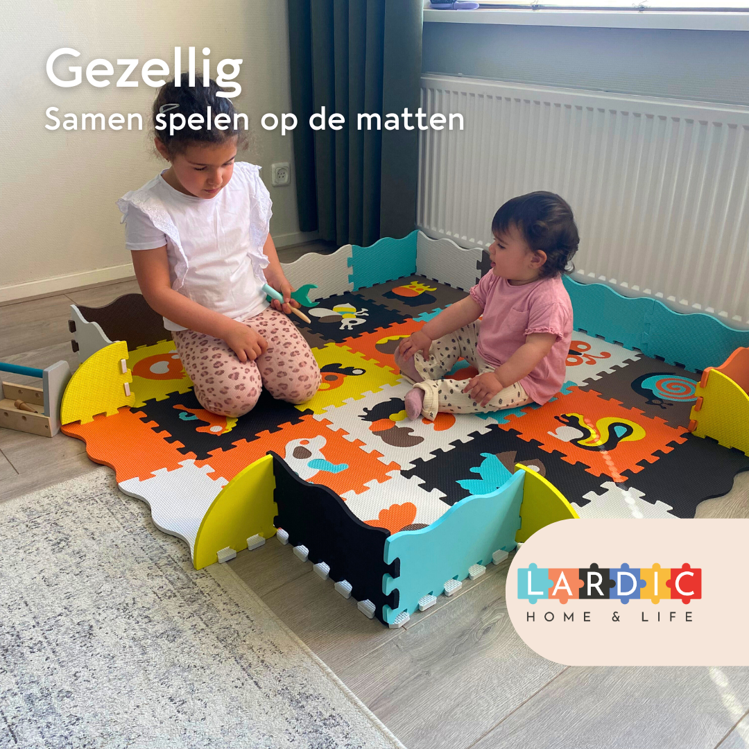 Lardic Speelmat - Babygym – Puzzelmat - 150 x 150 cm - Inclusief Opbergtas - 3+ jaar