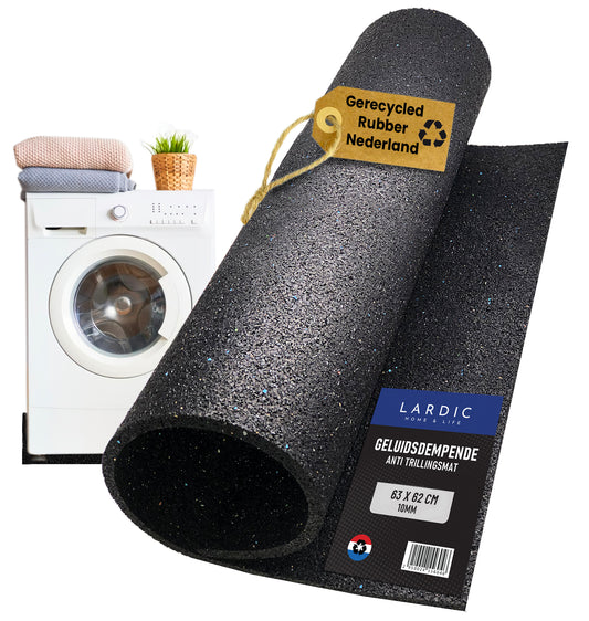 Lardic Anti Trillingsmat Wasmachine en Wasdroger - 61 x 61 CM (8MM Dik) - Geluidsdempende Antislip Mat - Rubber Mat Trillingsdempers