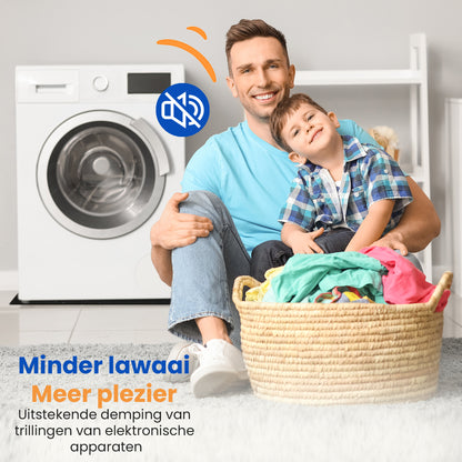 Lardic Anti Trillingsmat Wasmachine en Wasdroger - 61 x 61 CM (8MM Dik) - Geluidsdempende Antislip Mat - Rubber Mat Trillingsdempers