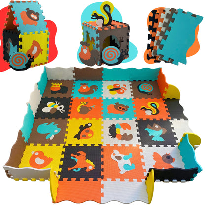 Lardic Speelmat - Babygym – Puzzelmat - 150 x 150 cm - Inclusief Opbergtas - 3+ jaar